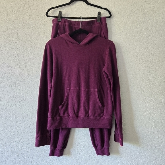 Monrow‎ M maroon 2 piece matching sweatsuit set - Picture 1 of 10